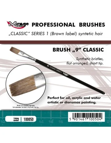 MIRAGE BRUSH FLAT HIGH QUALITY CLASSIC SERIES 1 size 9 - Mirage Hob...