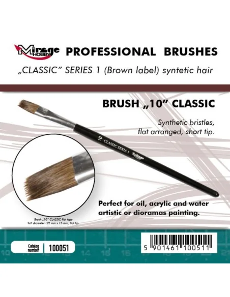 MIRAGE BRUSH FLAT HIGH QUALITY CLASSIC SERIES 1 size 10 - Mirage Ho...