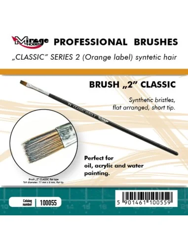 MIRAGE BRUSH FLAT HIGH QUALITY CLASSIC SERIES 2 size 2 - Mirage Hob...