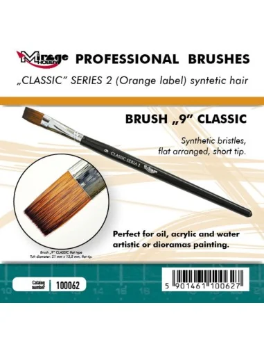 MIRAGE BRUSH FLAT HIGH QUALITY CLASSIC SERIES 2 size 9 - Mirage Hob...