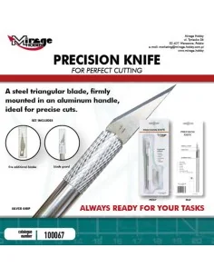 MIRAGE Precision Knife + 5 blades (SILVER) - Mirage Hobby 100067