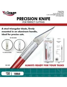 MIRAGE Precision Knife + 5 blades (RED) - Mirage Hobby 100068