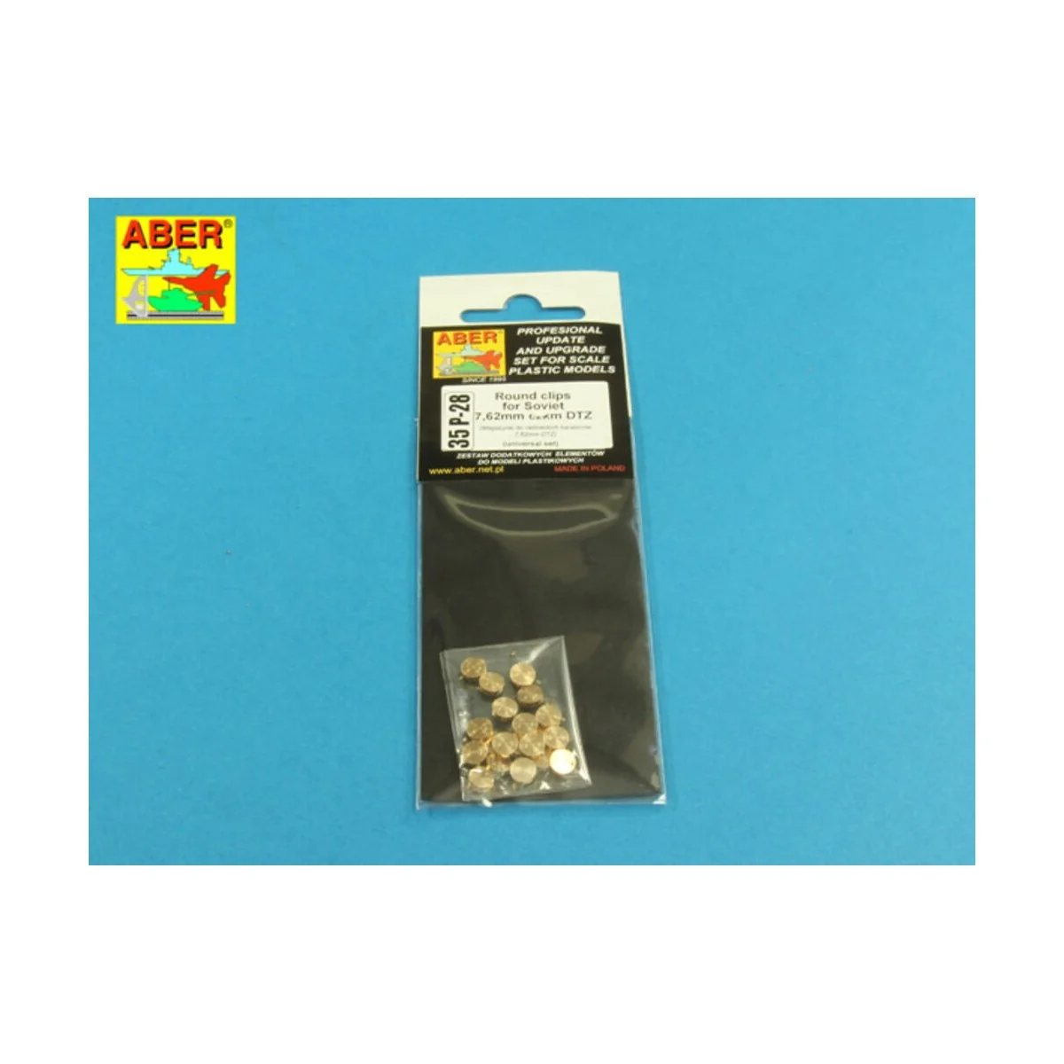 Round clips for Soviet 7, 62mm czkm DTZ, 1/35 - Aber Models 35 P-28
