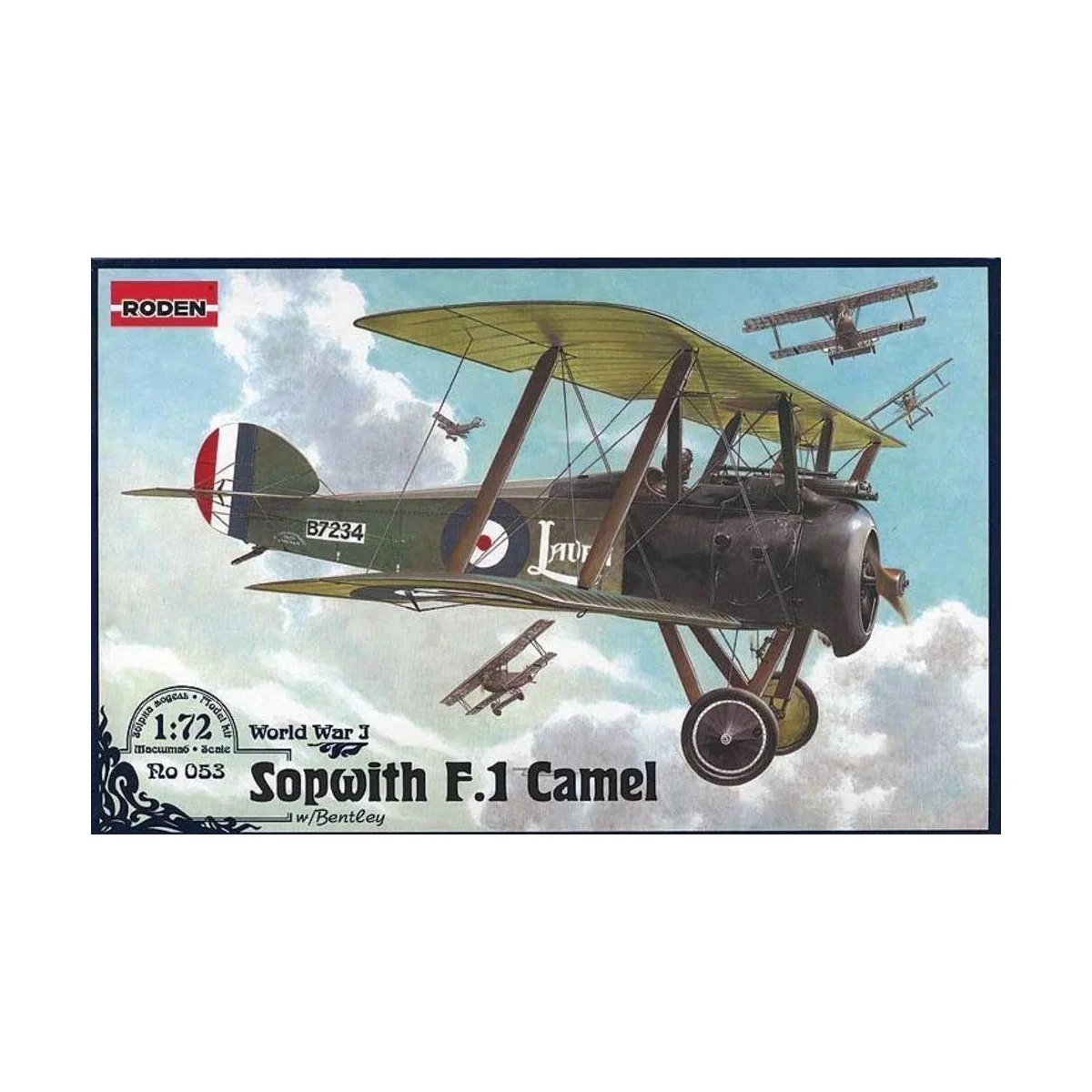 Sopwith F.1 Camel w/Bentley, 1/72 - Roden 053