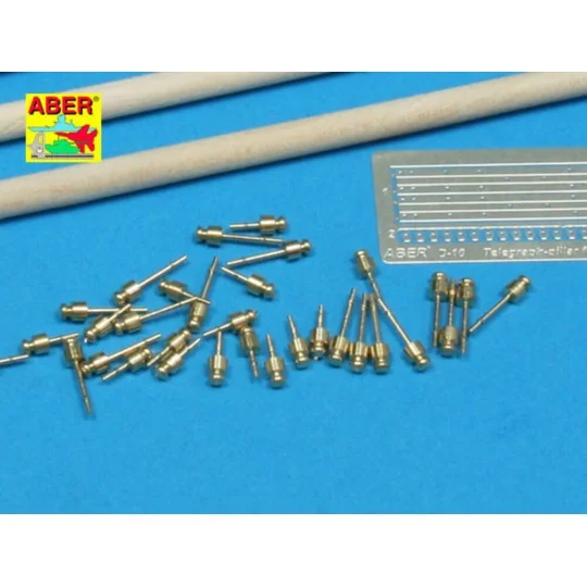 Telegraph-pillar set for 2 cross bar with 16 insulators, 1/35 - Abe...