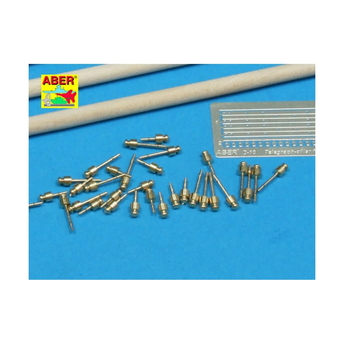 Telegraph-pillar set for 2 cross bar with 16 insulators, 1/35 - Abe...