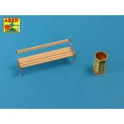 Bench type C & waste basket, 1/35 - Aber Models 35D-18