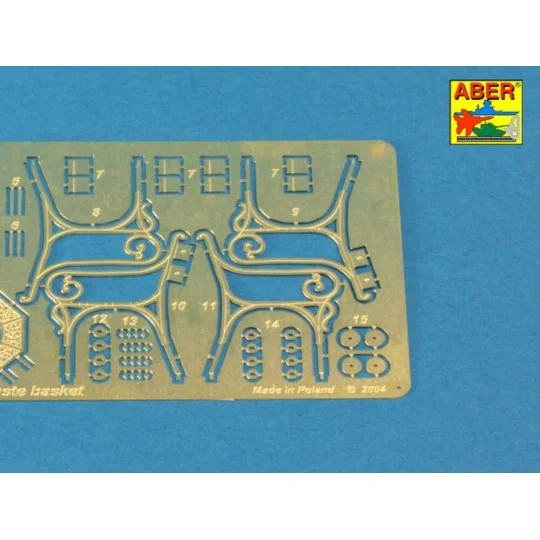 Bench type C & waste basket, 1/35 - Aber Models 35D-18