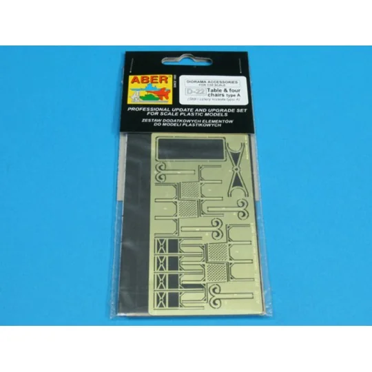Table & four chairs type A, 1/35 - Aber Models 35D-22 Table & four chairs type A, 1/35 - Aber Models 35D-22