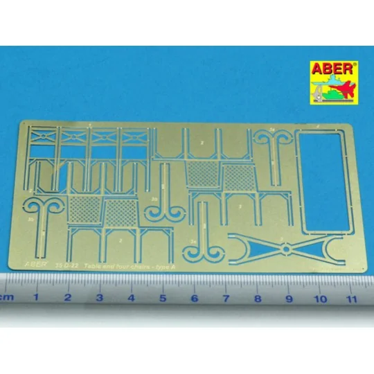 Table & four chairs type A, 1/35 - Aber Models 35D-22 Table & four chairs type A, 1/35 - Aber Models 35D-22