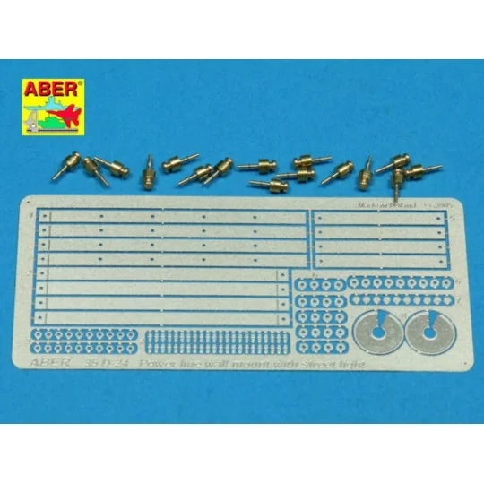 Power line wall mount with street light, 1/35 - Aber Models 35D-24 Power line wall mount with street light, 1/35 - Aber Models 35D-24