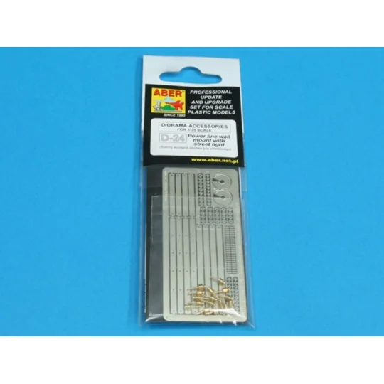 Power line wall mount with street light, 1/35 - Aber Models 35D-24 Power line wall mount with street light, 1/35 - Aber Models 35D-24