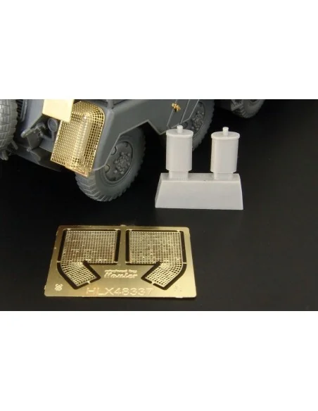 Sd Kfz 232 exhaust shroud mesh and silencer, 1/48 - Hauler HLX48337
