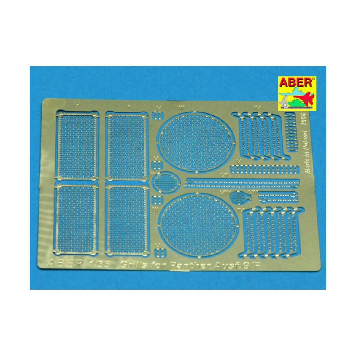 Grilles for Panther, Ausf. G/F, 1/35 - Aber Models 35G02 Grilles for Panther, Ausf. G/F, 1/35 - Aber Models 35G02