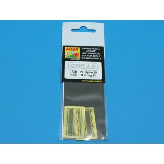 Grilles for Pz.Kpfw. III & Stug III, 1/35 - Aber Models 35G05 Grilles for Pz.Kpfw. III & Stug III, 1/35 - Aber Models 35G05