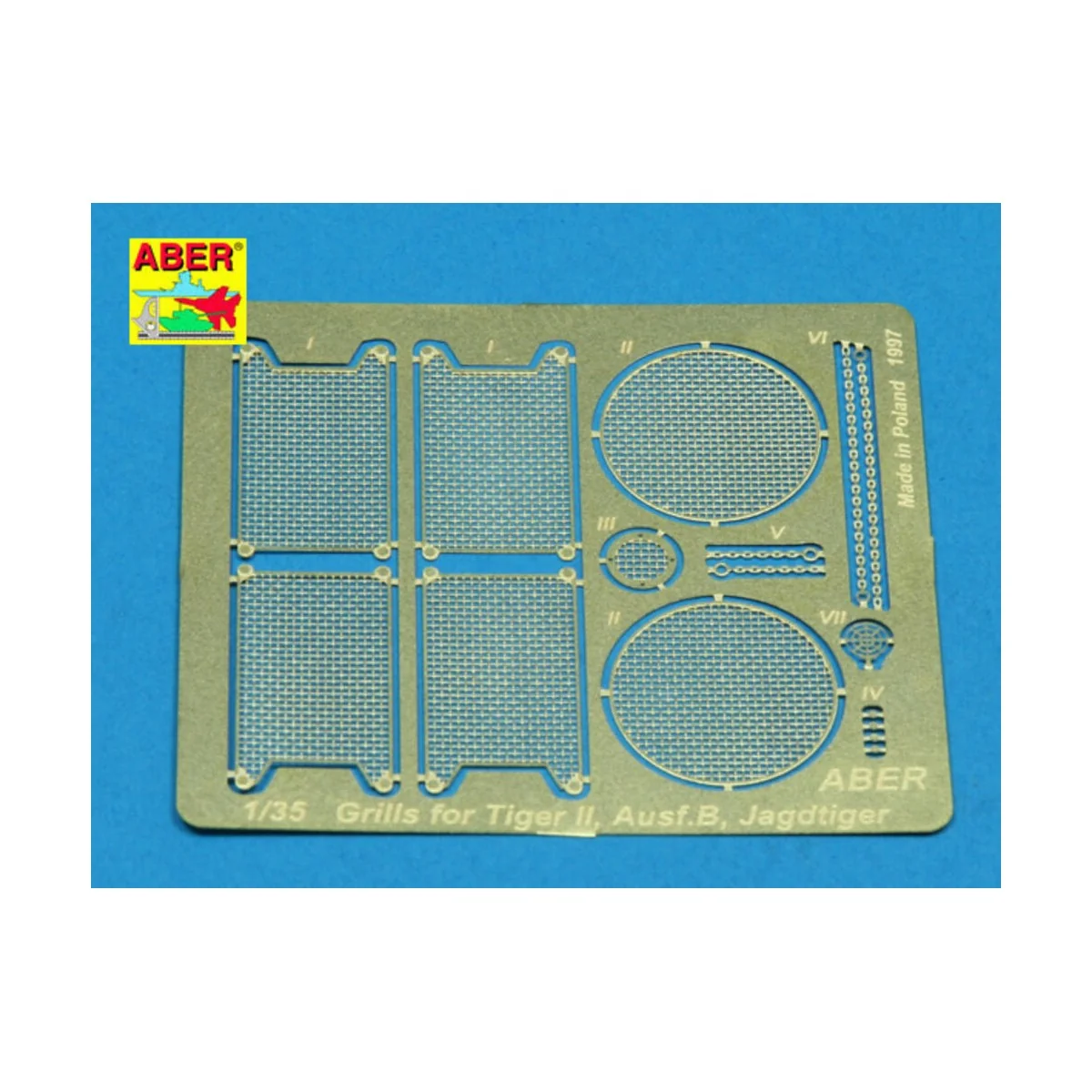 Grilles for King Tiger / Jagdtiger, 1/35 - Aber Models 35G06 Grilles for King Tiger / Jagdtiger, 1/35 - Aber Models 35G06