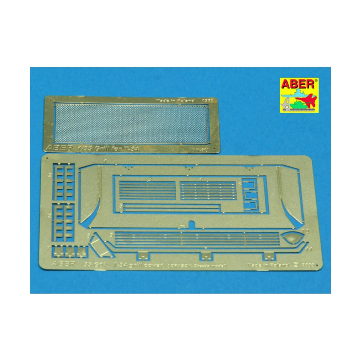 T-34 grill cover, 1/35 - Aber Models 35G07 T-34 grill cover, 1/35 - Aber Models 35G07