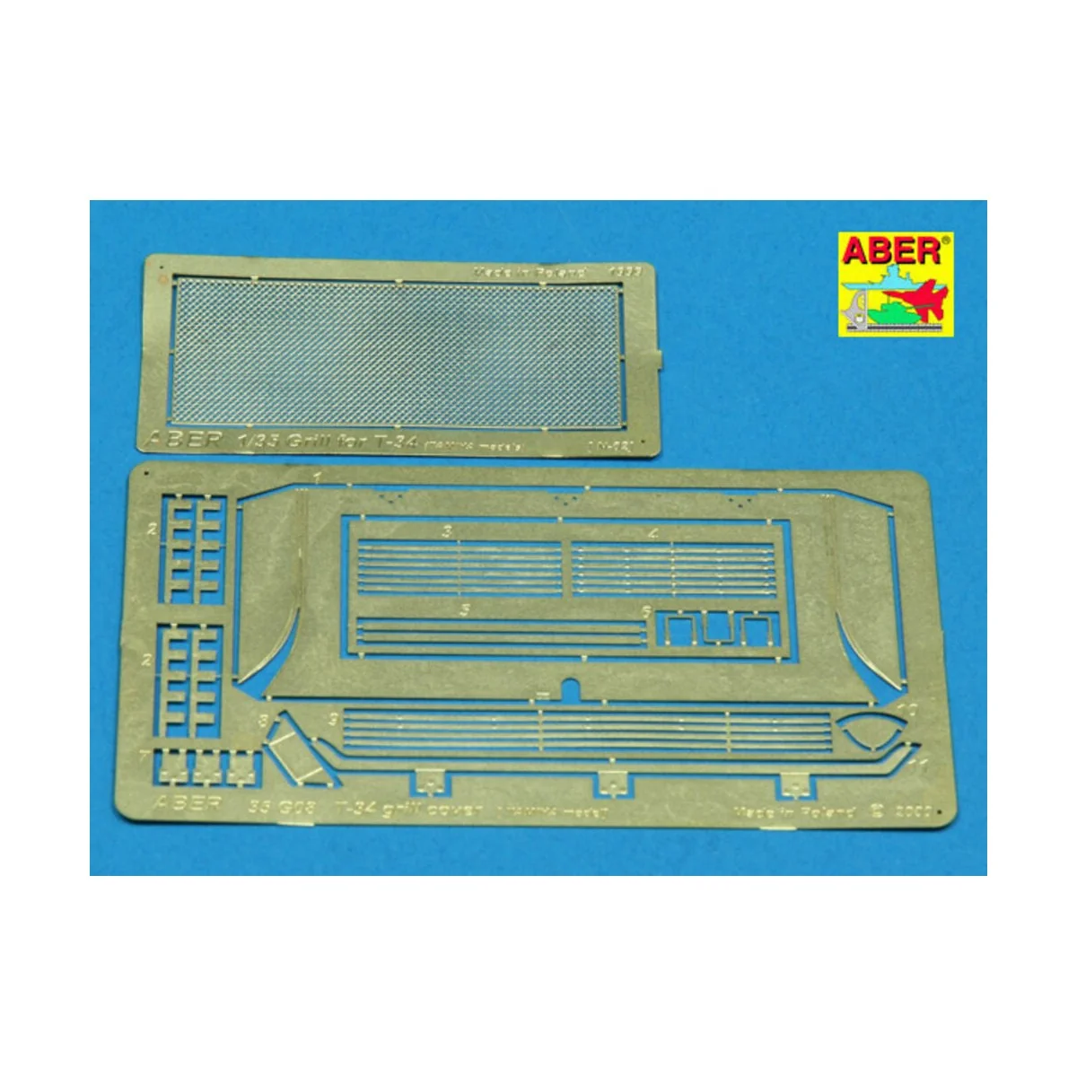 T-34 grill cover (Tamiya model), 1/35 - Aber Models 35G08
