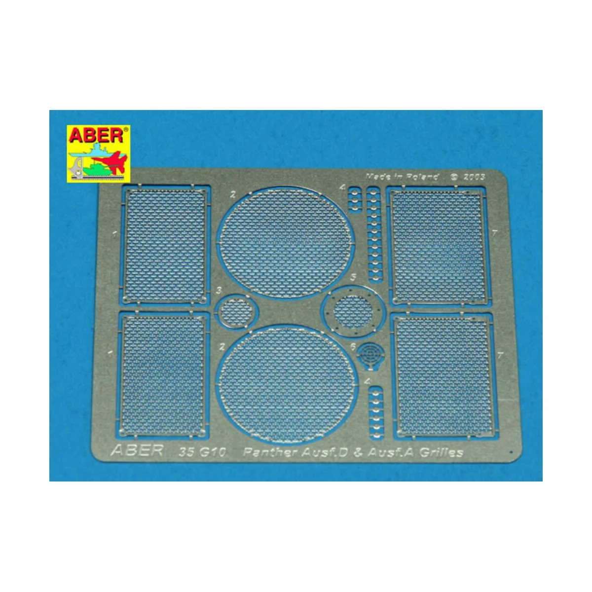 Grilles for Panther Ausf. A/D, 1/35 - Aber Models 35G10
