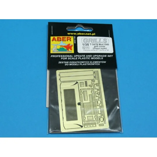 T-34/76 - 1940 grill cover, 1/35 - Aber Models 35G11 T-34/76 - 1940 grill cover, 1/35 - Aber Models 35G11