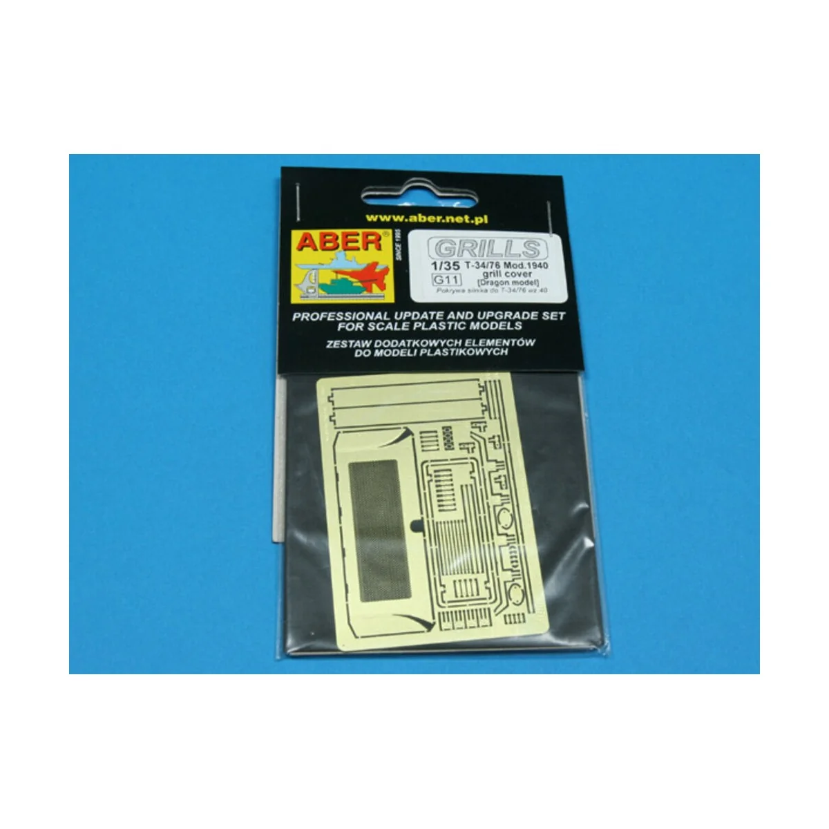T-34/76 - 1940 grill cover, 1/35 - Aber Models 35G11 T-34/76 - 1940 grill cover, 1/35 - Aber Models 35G11
