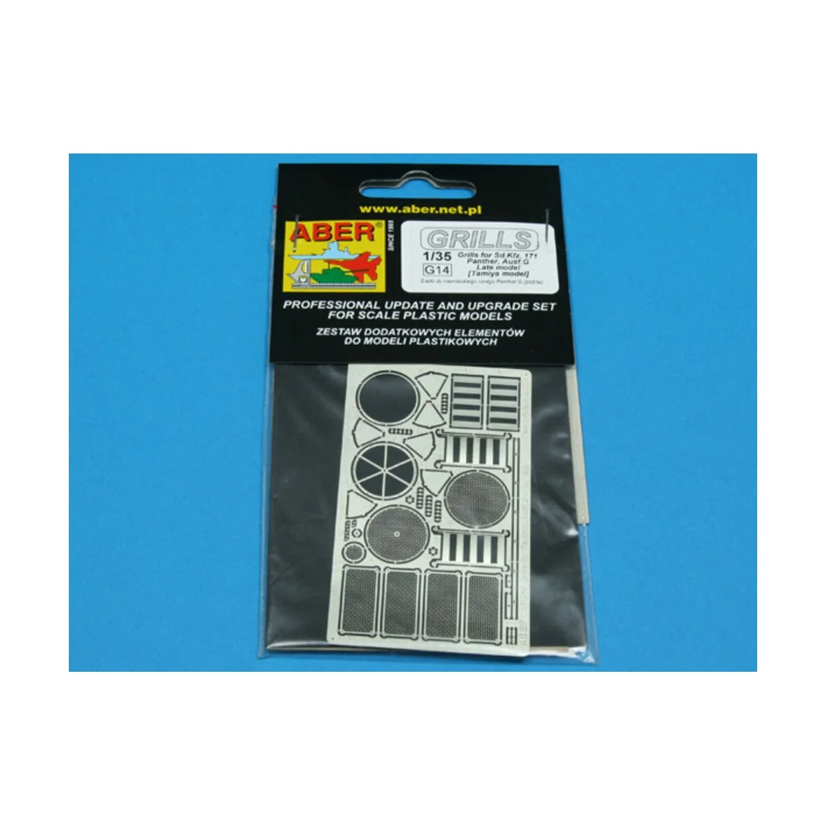 Grilles for Sd.Kfz. 171 Panther, Ausf G-late model - Aber Models 35G14