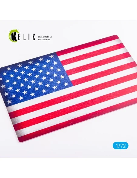 USA Flag - Base - Acrylic 3 mm (280 x 180 mm) (170 g), 1/72 - Kelik...