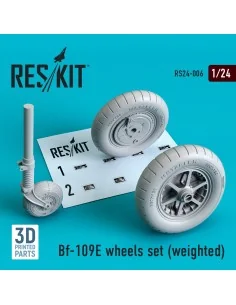 Bf-109E wheels set (weighted), 1/24 - ResKit Models RS24-0006