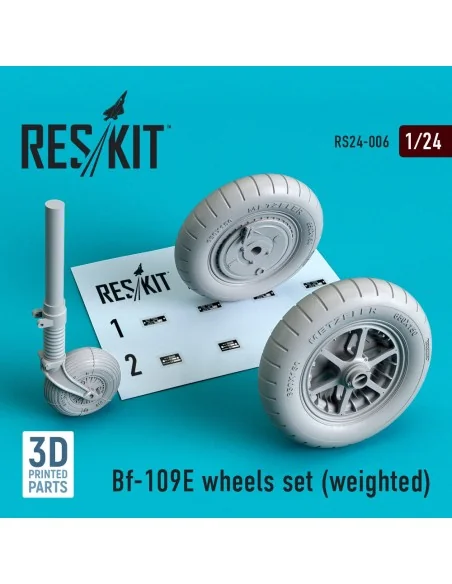 Bf-109E wheels set (weighted), 1/24 - ResKit Models RS24-0006