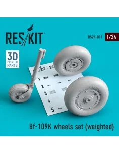 Bf-109K wheels set (weighted), 1/24 - ResKit Models RS24-0011
