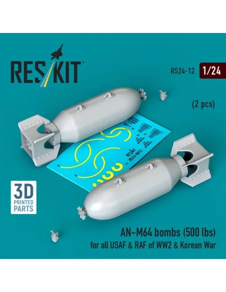 AN-M64 bombs (500 lbs) for all USAF & RAF of WW2 & Korean War (2 pc...