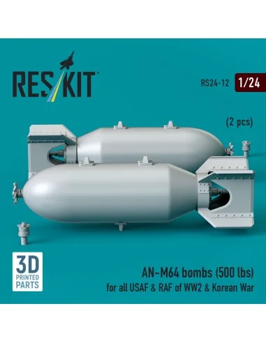 AN-M64 bombs (500 lbs) for all USAF & RAF of WW2 & Korean War (2 pc...
