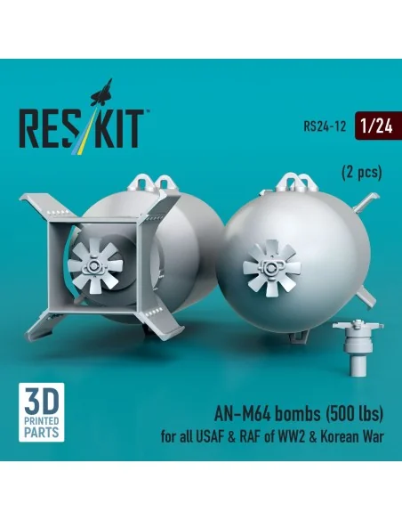 AN-M64 bombs (500 lbs) for all USAF & RAF of WW2 & Korean War (2 pc...