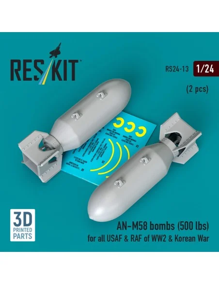 AN-M58 bombs (500 lbs) for all USAF & RAF of WW2 & Korean War (2 pc...