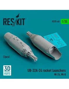 UB-32A-24 rocket launchers (2 pcs) (Mi-24, Mi-8) (3D Printed), 1/35...