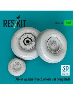 [NO_DESC] AH-64 Apache type 2 wheels set (weighted) (3D Printed), 1... 2