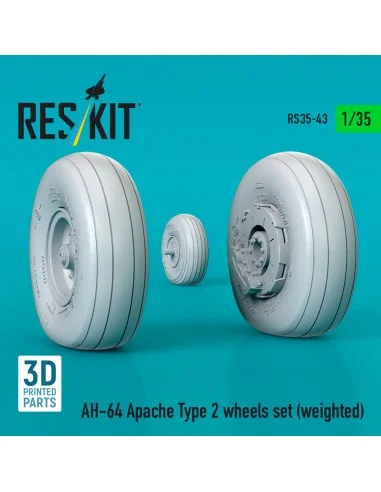 AH-64 Apache type 2 wheels set (weighted) (3D Printed), 1/35 - ResK...