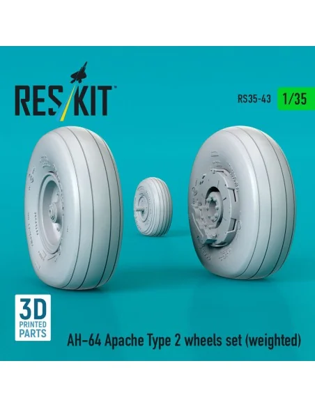 AH-64 Apache type 2 wheels set (weighted) (3D Printed), 1/35 - ResK...