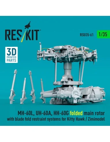 MH-60L, UH-60A, HH-60G folded main rotor with blade fold restraint ...