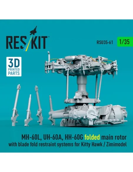 MH-60L, UH-60A, HH-60G folded main rotor with blade fold restraint ...