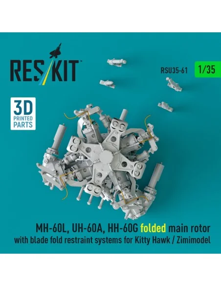 MH-60L, UH-60A, HH-60G folded main rotor with blade fold restraint ...