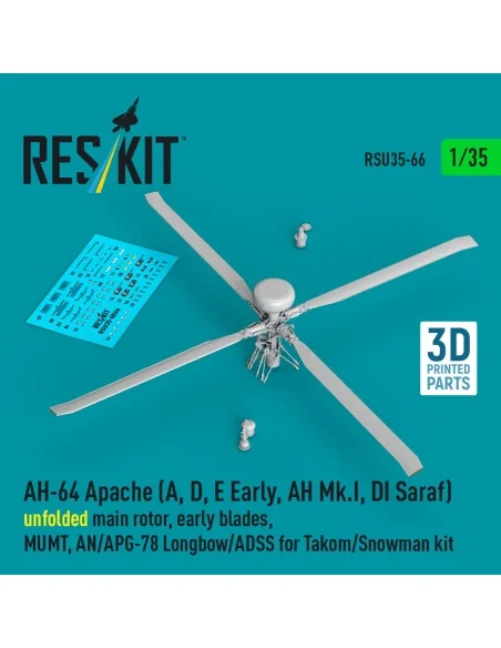 AH-64 Apache (A, D, E Early, AH Mk.I, DI Saraf) unfolded main rotor...