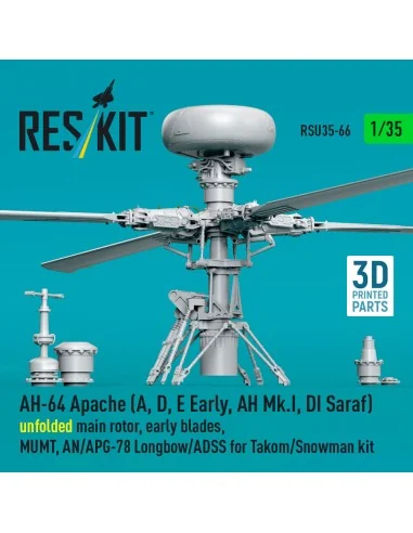 AH-64 Apache (A, D, E Early, AH Mk.I, DI Saraf) unfolded main rotor...