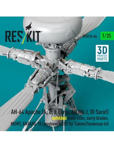 AH-64 Apache (A, D, E Early, AH Mk.I, DI Saraf) unfolded main rotor...