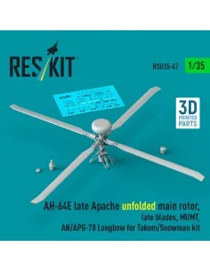 AH-64E late Apache unfolded main rotor, late blades, MUMT, AN/APG-7...