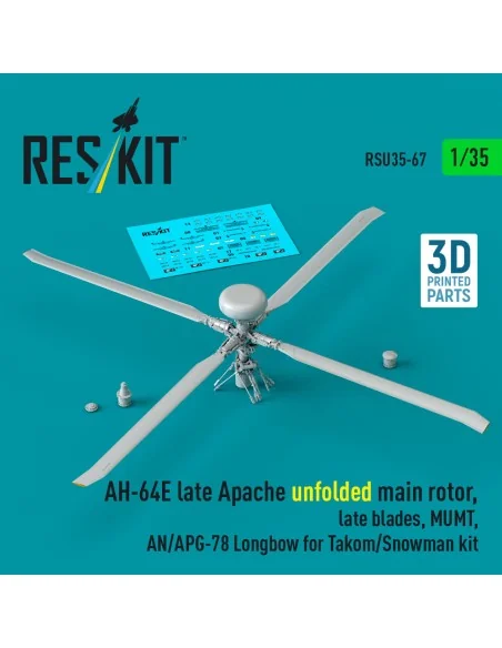 AH-64E late Apache unfolded main rotor, late blades, MUMT, AN/APG-7...