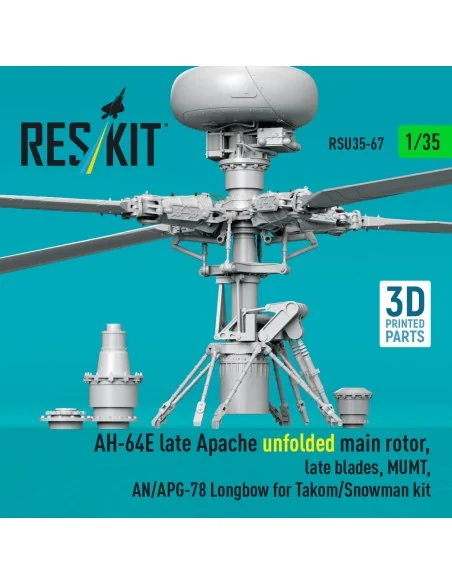 AH-64E late Apache unfolded main rotor, late blades, MUMT, AN/APG-7...