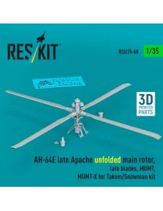 AH-64E late Apache unfolded main rotor, late blades, MUMT, MUMT-X f...