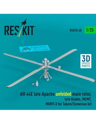AH-64E late Apache unfolded main rotor, late blades, MUMT, MUMT-X f...