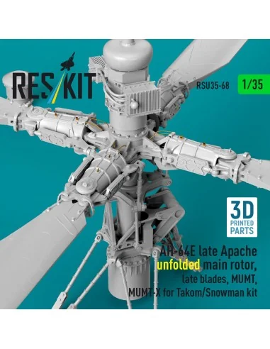 AH-64E late Apache unfolded main rotor, late blades, MUMT, MUMT-X f...